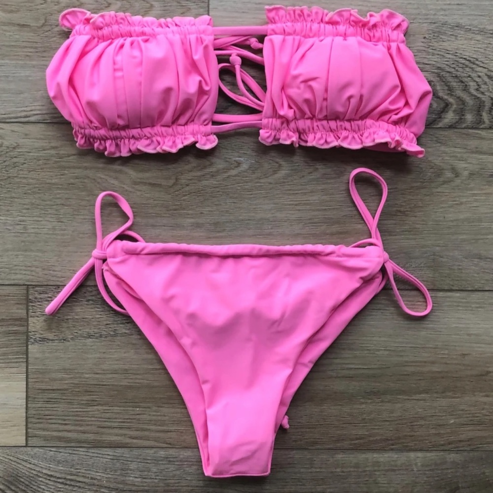 Pink bandeau bikini - BRAND NEW/never worn